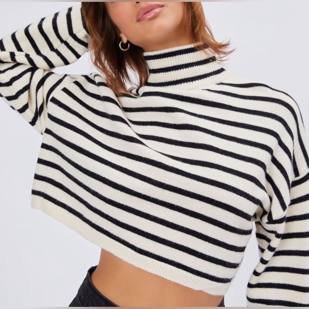 Cider Cropped striped sweater 3X